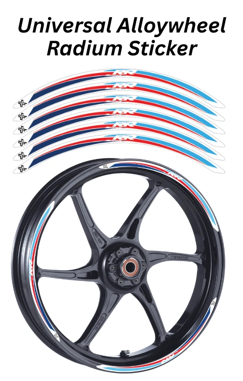 Alloy Wheel Radium Sticker Compatible with Universal Bike | Printed In Premium Radium With FPF(Fade Protection Film), Water Proof, Precut Sticker, Pack Of 12